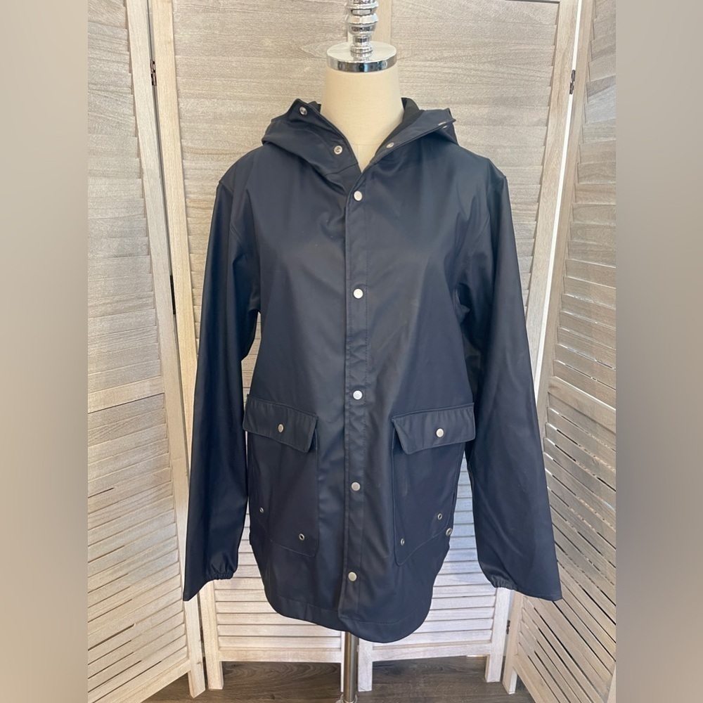 Herschel Navy Blue Women’s Rain Coat Size S - Picture 2 of 11